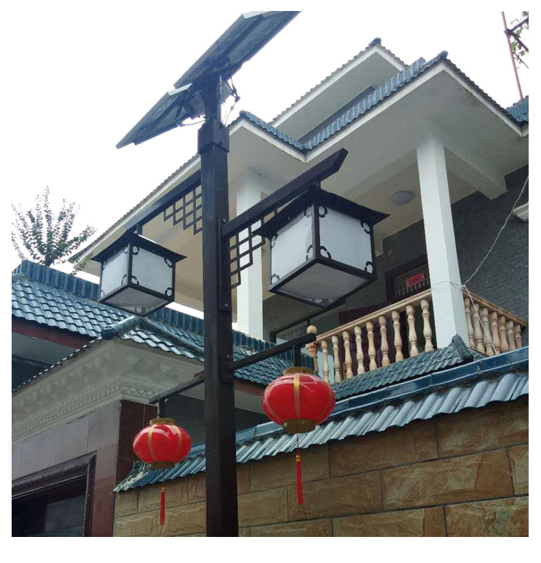太阳能中式LED双头灯 户外3米小区照明路灯 公园道路草坪景观灯|太阳能庭院灯-河南苏亚新能源科技有限公司